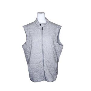 Polo Ralph Lauren Quilted Vest Full Zip Pockets Pony Logo Mens Size XL Gray